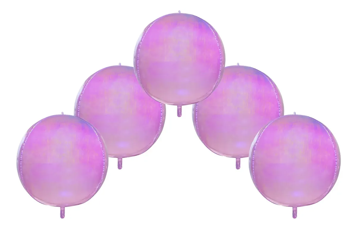 10 Balão Holográfico Grande Globo Nacarado 4d 22'' 55cm — imagem 1