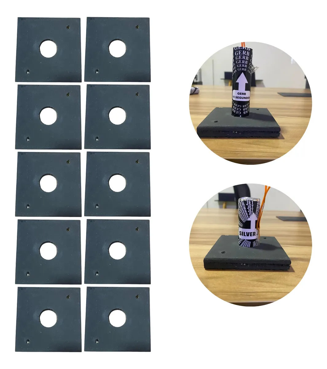 Kit 10x Base Mdf Para Gerb Silver Jet Suporte Efeitos Palco — imagem 1