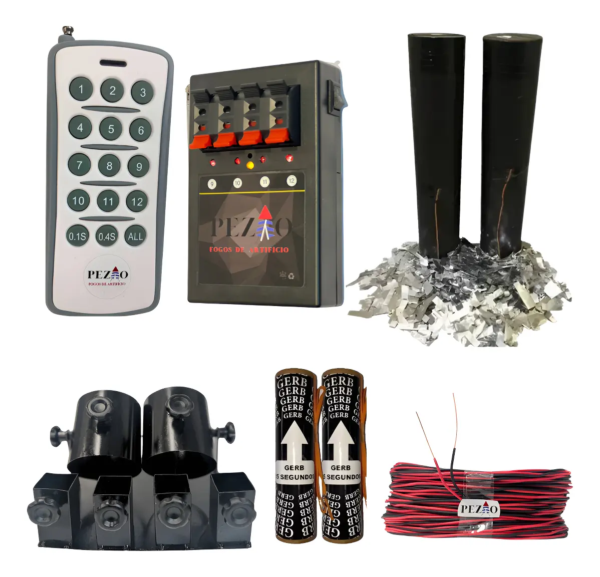 Kit Dj Disparador Acionador De Fogos 4 Canais + Gerbs + Sup — imagem 1