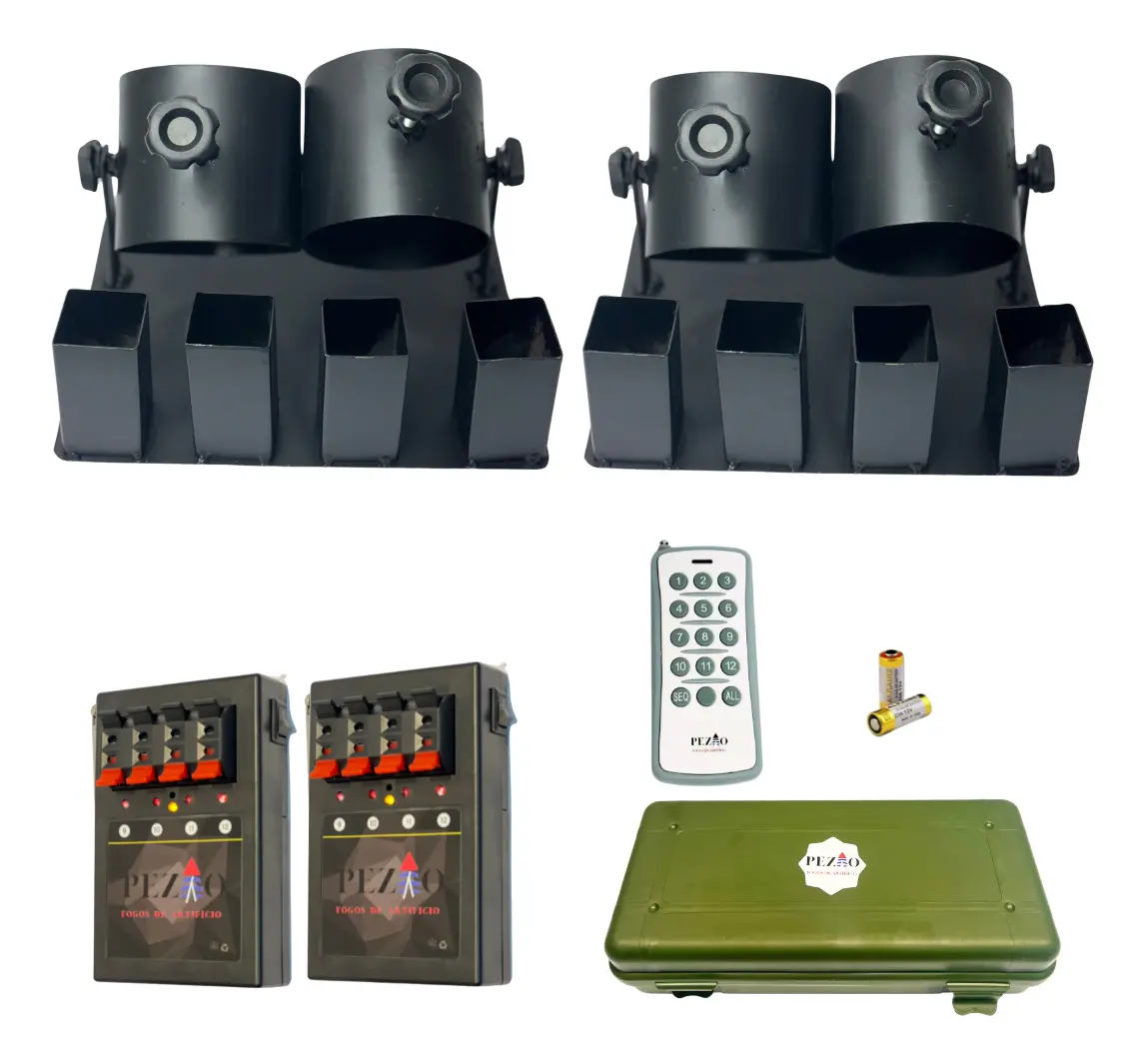 Kit Dj Disparador 8 Canais + 2x Suporte Duplo Canhão Pezão — imagem 1