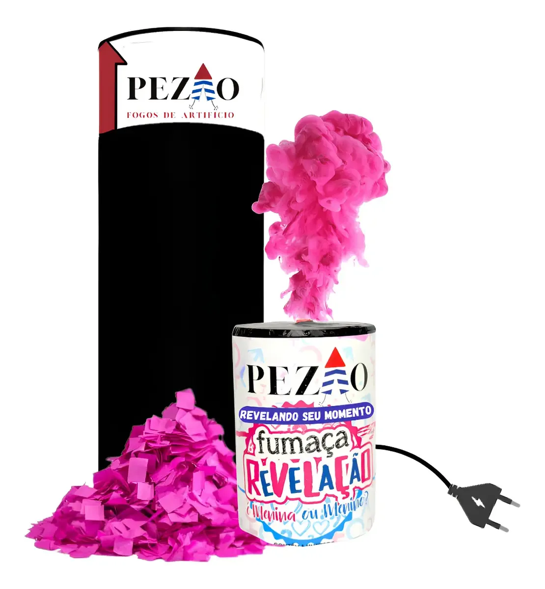 Kit Fumaça E Lança Papel Picado Chá Revelação C/ Acionamento — imagem 1