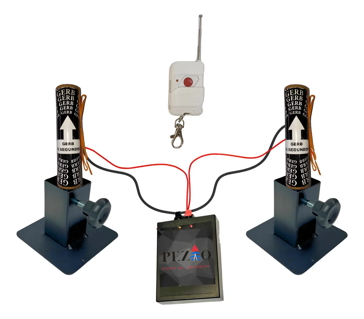 Kit Efeitos De Palco 2x Gerb 15 Seg + Controle + Base Dj — imagem 1