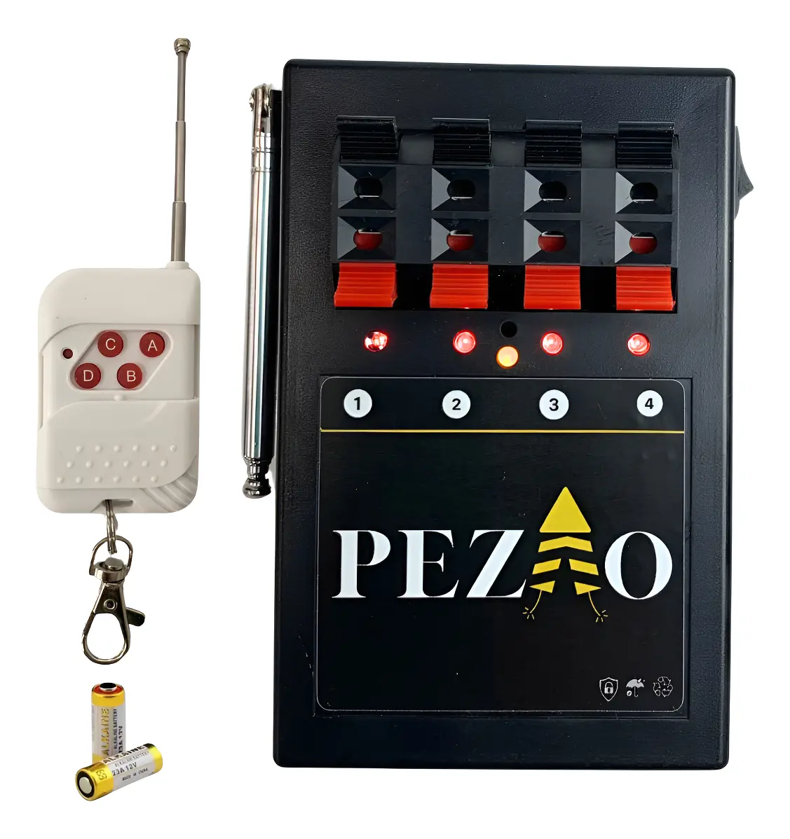 Kit Controle + Disparador De Gerbs Fogos 4 Canal + Bateria — imagem 1