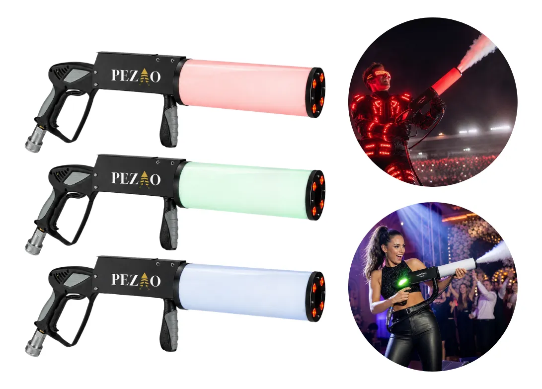 Bazuca Pistola Co2 Led Rgb Fog Machine Dj Efeito Fumaca — imagem 1