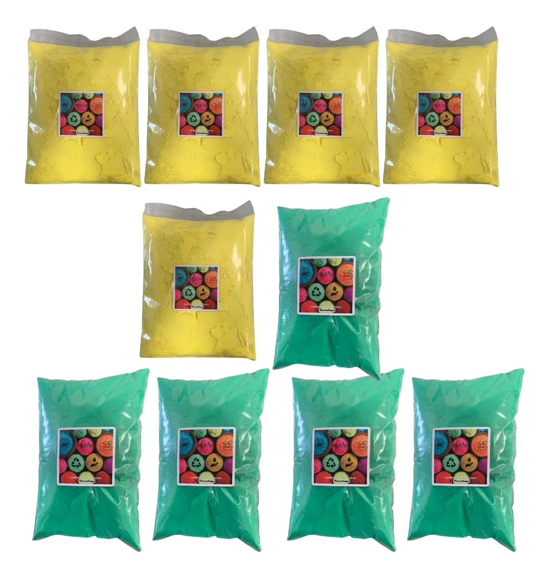 Kit 10x Pó Saquinho 100g Copa Hexa Brasil Verde Amarelo — imagem 1