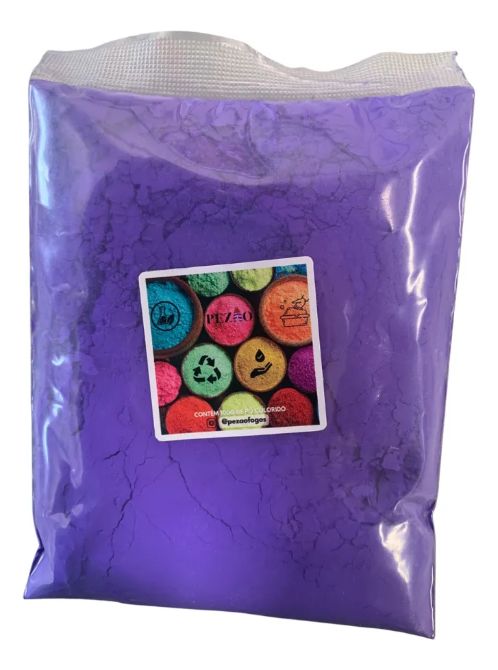 Kit 10x Pó Colorido Saquinho 100g Tinta Holi Festas Cores — imagem 1